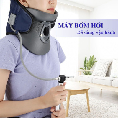 Đai Hơi Cổ - Đai Hơi Kéo Giãn Cố Định Cổ LEAMAI, Nẹp Cố Định Cổ Hỗ Trợ Thoái Hóa Đốt Sống Cổ, Thoát Vị Đĩa Đệm