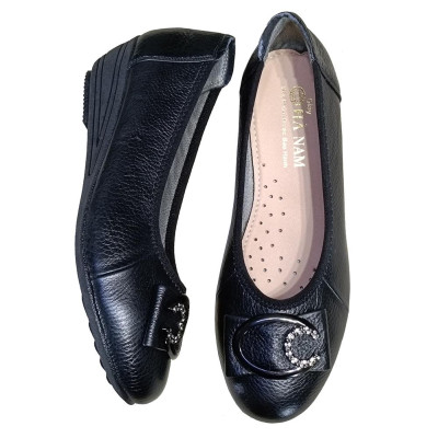 Giày Nữ Búp Bê Đế Xuồng 5cm HÀ NAM Da Bò Thật Thời Trang Cao Cấp GBBN2086