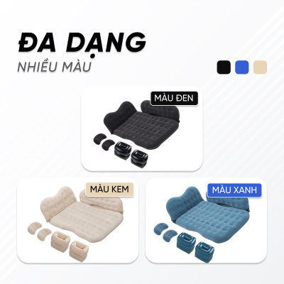 [XẢ KHO]Đệm hơi ô tô, nệm hơi xe ô tô cao cấp hàng dày loại 1, có thành chắn an toàn, tặng kèm bơm điện và bộ gối