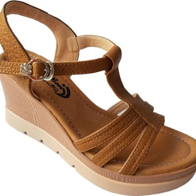 Giày Sandal Nữ Đế Xuồng BIGGBEN Da Bò Thật SDX17