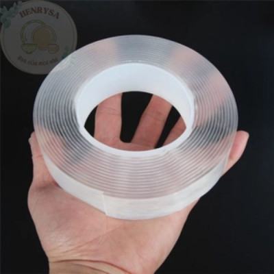 Băng Keo Nano 2 Mặt Trong Suốt Dài 5 Mét Siêu Dính, Có Thể Tái Sử Dụng, Độ dàn hồi cao - HENRYSA