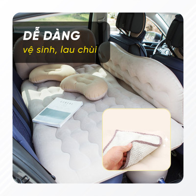 [XẢ KHO]Đệm hơi ô tô, nệm hơi xe ô tô cao cấp hàng dày loại 1, có thành chắn an toàn, tặng kèm bơm điện và bộ gối