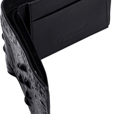 Ví Nam Da Cá Sấu Nguyên Con Huy Hoàng HT2204 (12.5 x 10 cm) - Đen