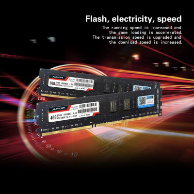 Bộ nhớ RAM JUHOR DDR3 8GB 1600MHz 1.5V cho Máy tính để bàn, Tiêu thụ điện năng thấp Khả năng tương thích rộng