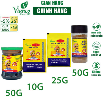 Combo 5 hủ Sốt nấu Cà Ri Vianco hủ 50g hiệu Ông Già Ấn Độ gia vị nêm sẵn chuẩn vị - Gia vị  Việt Ấn
