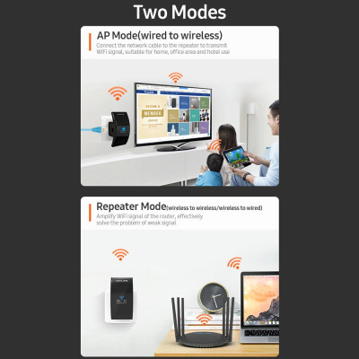 Bộ khuếch đại tín hiệu WiFi lặp lại không dây 300M với Tốc độ truyền 300Mbps Chế độ AP wavlink WL-WN519N2