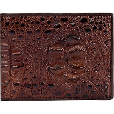 Ví Nam Da Cá Sấu Nguyên Con Huy Hoàng HT2205 (12.5 x 10 cm) - Nâu Đỏ