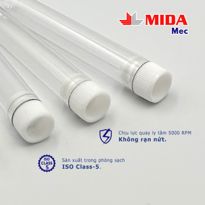 Ống nghiệm nhựa MidaMec 13x100 PS không nắp đóng gói 250 cái/bao