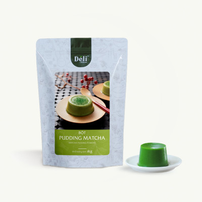 Pudding matcha Déli - Tách lẻ 250gr - chuyên dùng làm topping trà sữa - thơm béo, mềm mại