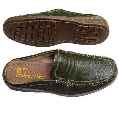 Dép Bít Mũi Nam Da Bò Thật HÀ NAM Cao Cấp GSB20101