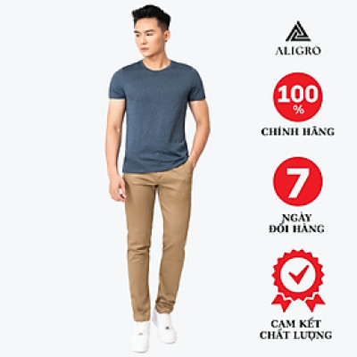 Quần kaki nam, quần thô màu vàng dáng SlimFit, chất liệu vải kaki cao cấp bền đẹp, thiết kế cạp đính đỉa ALIGRO ALGK049