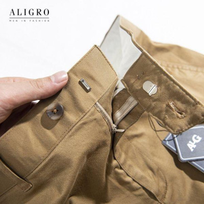 Quần kaki nam, quần thô màu vàng dáng SlimFit, chất liệu vải kaki cao cấp bền đẹp, thiết kế cạp đính đỉa ALIGRO ALGK049