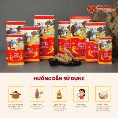Hồng sâm củ khô dòng Premium 600gram (21-40 củ)