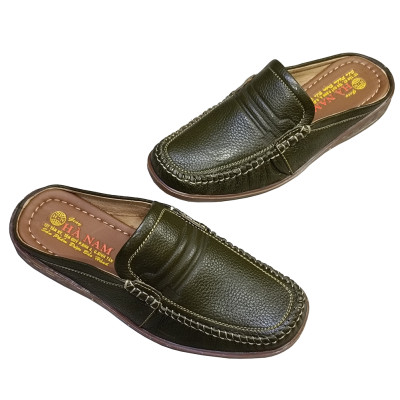 Dép Bít Mũi Nam Da Bò Thật HÀ NAM Cao Cấp GSB20101