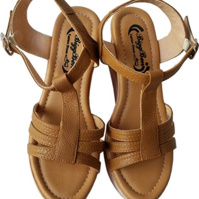 Giày Sandal Nữ Đế Xuồng BIGGBEN Da Bò Thật SDX17