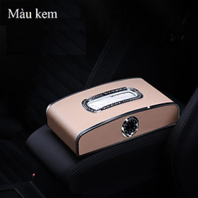 Hộp đựng khăn giấy kiêm bảng số điện thoại và đồng hồ cao cấp đặt taplo ô tô, xe hơi TB-6137