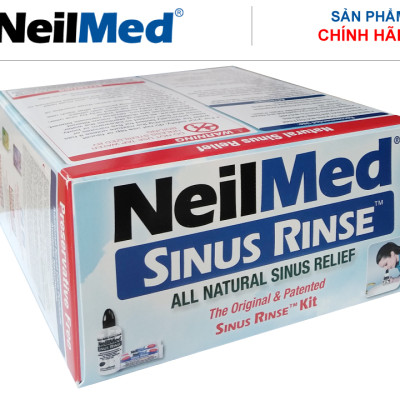 Bình (Bộ Dụng Cụ) Rửa Mũi Xoang Người Lớn NeilMed Sinus Rinse Kit 60 Sachets- xuất xứ Mỹ  (1 bình + 60 gói muối)