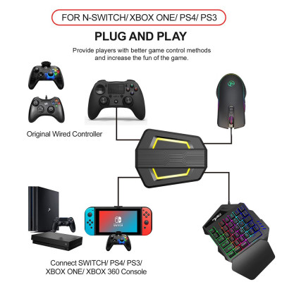 Chuột chơi game công thái học có dây HXSJ A867 RGB V100 35 Bộ chuyển đổi