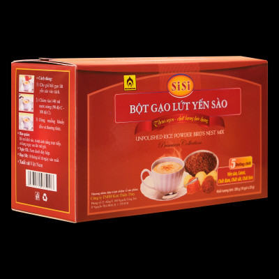 Đặc Sản Khánh Hòa - Bột Gạo Lứt Yến Sào SiSi - Nhà Yến Nha Trang - Hộp 10 Gói - Hàng Chính Hãng