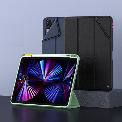 Bao da dành cho iPad Pro 11 2020/2021 hiệu Nillkin Bevel Leather chống sốc, Có Khay Để Bút - Hàng Chính Hãng