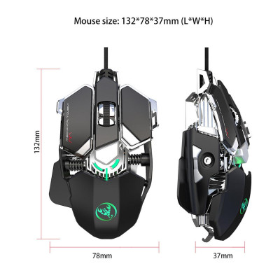  Combo Chuột chơi game HXSJ V200 + J600 có dây  lập trình macro 9 phím & V200 Blue Switch Cơ một tay