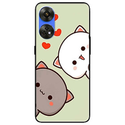 Ốp lưng dành cho Oppo Reno 8T 4G - Reno 8T 5G - Reno 10 5G - Reno 10 Pro 5G - Hai Chú Mèo Trái Tim Đỏ - Hàng Chính Hãng