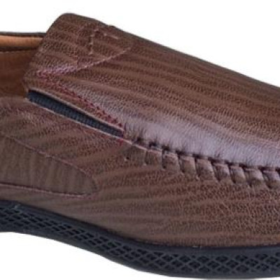 Giày mọi nam Trường Hải màu nâu da bò thật cao cấp không bong tróc đế cao su chống mòn không trơn GMTH092