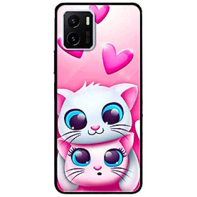 Ốp lưng dành cho Vivo V23 5G / S12 - Vivo Y15s / Y15A mẫu Hai Mèo Hồng Trái Tim