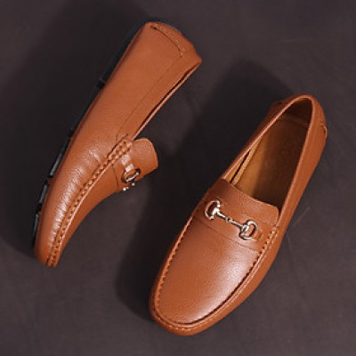 Giày MICHILUX Da Bò Thật Chính Hãng Horse Bit Moccasin CIEHM Màu Nâu Bò