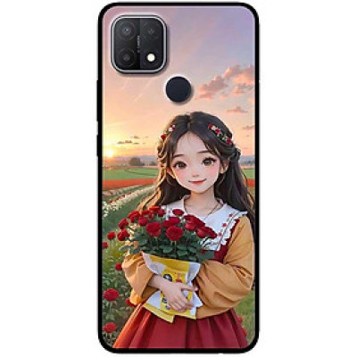Ốp lưng cho Oppo A15 - A15s - A35 4G - A17 - A17K - A57 4G - A94 5G - A95 5G - Thiếu Nữ Cầm Hoa Hồng - Hàng Chính Hãng