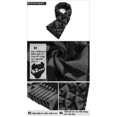 Khăn len nam hàn quốc (dài 1.8m rộng 30cm) Hot thu đông