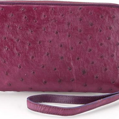 Ví Nữ Da Đà Điểu 1 Khóa Đại Huy Hoàng HT3451 (19 x 10,5 cm) - Tím