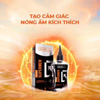 Gel bôi trơn hậu môn nóng ấm Shell Supermen Warming - Chai 90ml | SHELL CHÍNH HÃNG