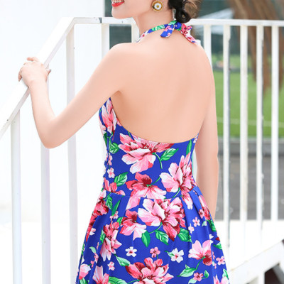 Đồ Bơi Nữ Một Mảnh Kiểu Váy Hoa Hở Lưng Gợi Cảm ATI27 MayHomes One-Piece Swimwear With Backless Top