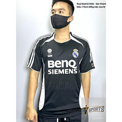 Áo Bóng Đá Retro Real Madrid 2006/2007 - Sân Khách bản cao cấp vải Cotton Polyester
