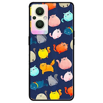 Ốp lưng dành cho Oppo A16K - Oppo A36 / A76 - Oppo Reno 7z 5G mẫu Mèo Mập Nền Xanh