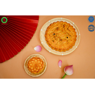 BÁNH TRUNG THU MẶT TRĂNG 001: NHÂN THẬP CẨM GÀ QUAY JAMBON 8 TRỨNG 800G -Thành Long - VIỆT NAM