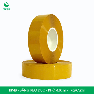 BK4B - 6 cuộn băng keo đục 1kg, khổ 4.8cm lõi nhựa - Băng dính đóng hàng, băng keo khổ lớn