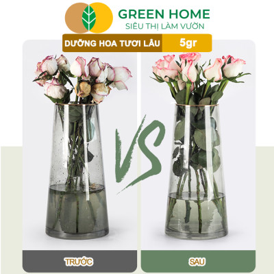 10Gói Dưỡng Hoa Tươi Lâu Greenhome, Longlife, Bón Cho Hoa Cắt Cành, Gói 5gr, Lâu Tàn, Không Hôi Nước
