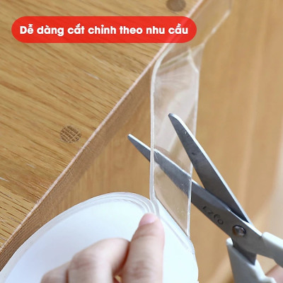 Băng Keo Nano Dán 2 Mặt Trong Suốt - Băng Dính  Đa Năng - Dán Tường Treo Đồ, Treo Tranh Ảnh, Cố Định Vật,...Hàng Cao Cấp Chính Hãng PaKaSa