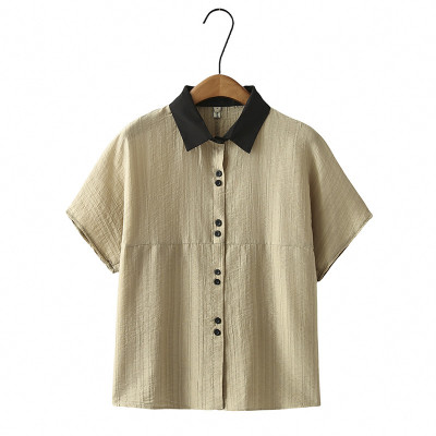 Áo sơ mi nữ tay ngắn, áo kiểu nữ, chất liệu vải mềm mát, form trẻ trung, năng động, phong cách Hàn Quốc, NeSa Shop SMT04