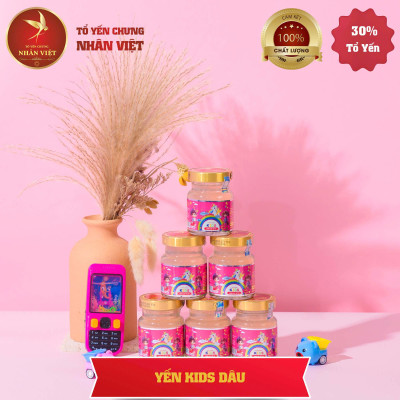 YẾN SÀO 30% YẾN CHƯNG SẴN VỊ DÂU TÂY CHO BÉ NHÂN VIỆT KIDS - NHÂN VIỆT