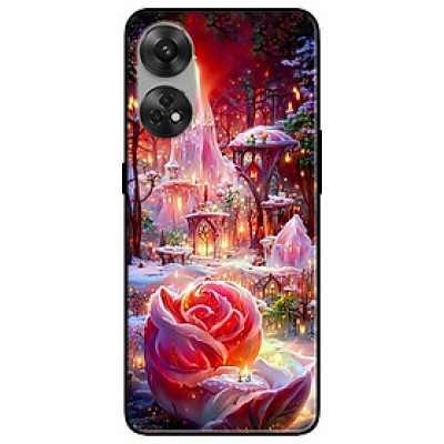 Ốp lưng cho Oppo Reno 2Z, 2F - 6z - 7z 5G - 8z 5G - A96 5G - 8T 4G - 8T 5G - Hoa Hồng Ánh Sáng - Hàng Chính Hãng
