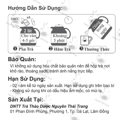 Trà Gừng (Hộp 20 Túi Lọc X 2gr)- Nguyên Thái Trang – Thảo Dược Thiên Nhiên – Tốt Cho Sức Khỏe