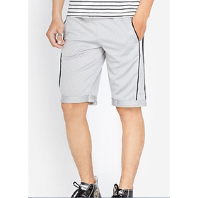 Quần short thun nam phối sọc hông Phúc An N0001 màu xám có big size