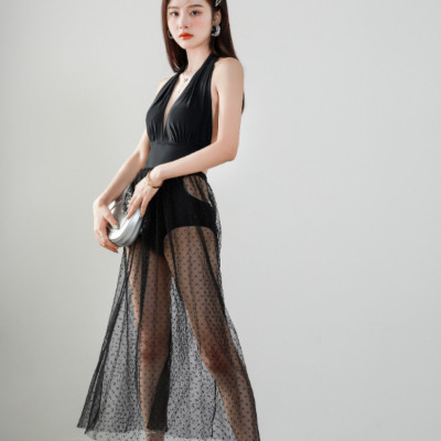 Bộ đồ bơi bikini 1 mảnh nữ sexy quyến rũ kèm váy choàng - B.44