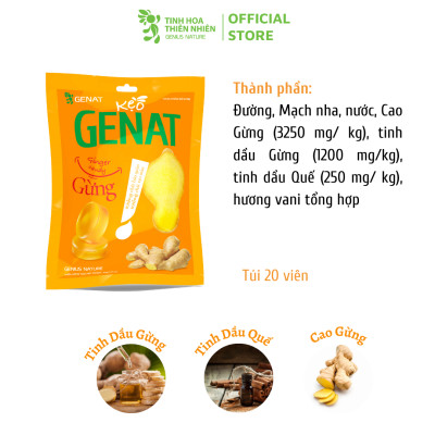kẹo Genat Gừng (Túi 20 viên) - Tinh Hoa Thiên Nhiên