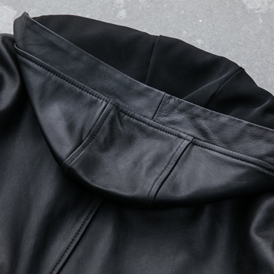 Áo khoác da nam có nón chống thấm nước SITAKI cao cấp AD29