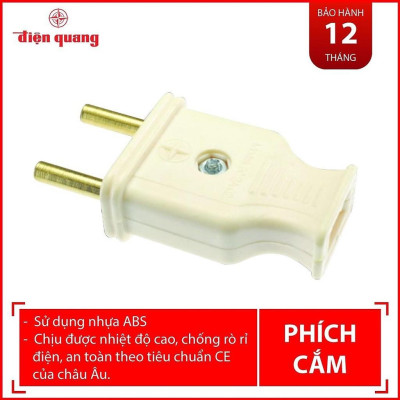 Phích cắm Điện Quang - nhựa ABS chịu nhiệt - chân cắm tròn/dẹt làm bằng đồng nguyên chất