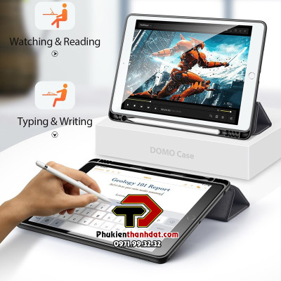 Bao da cho iPad 10.2 2019 (iPad Gen 7) chính hãng Dux Ducis Domo có ngăn để bút - Hàng chính hãng